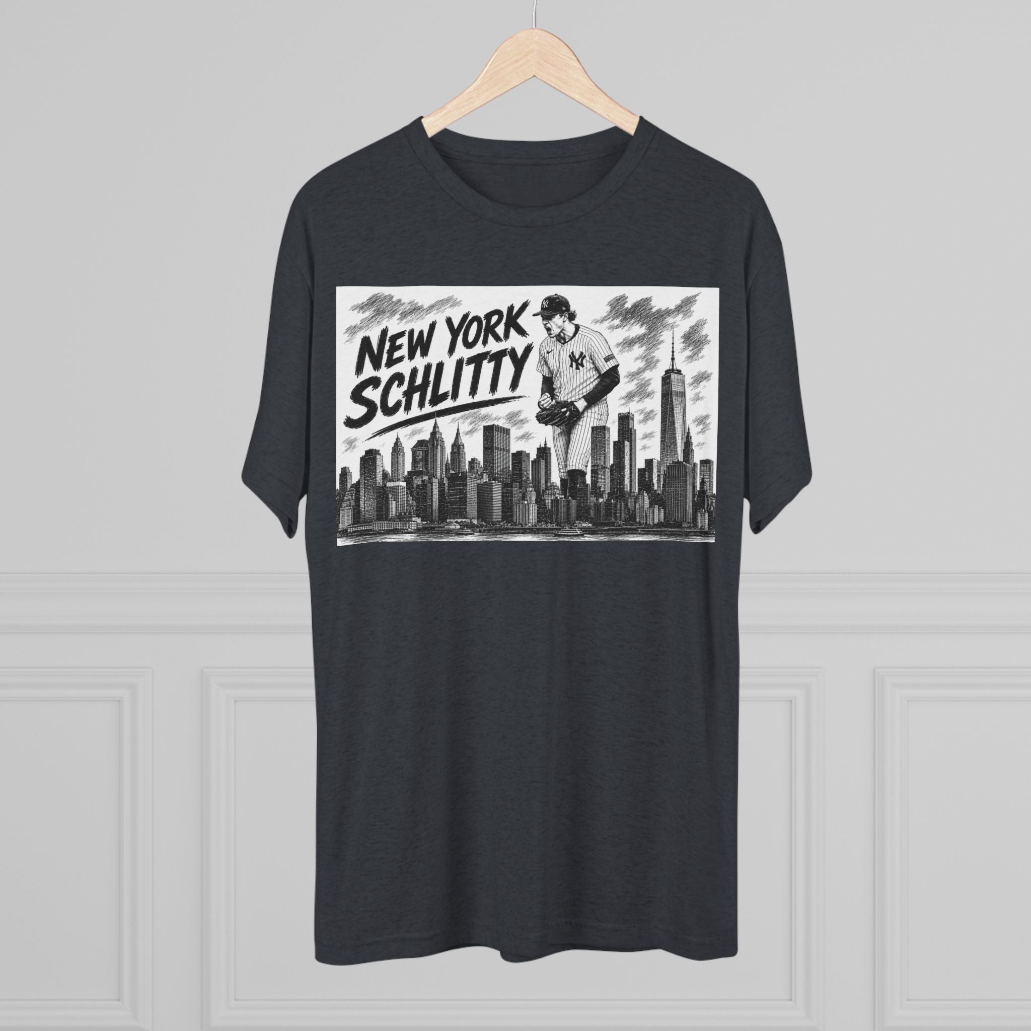 New York Schlitty T-Shirt — Vintage NYC Skyline Baseball Tee