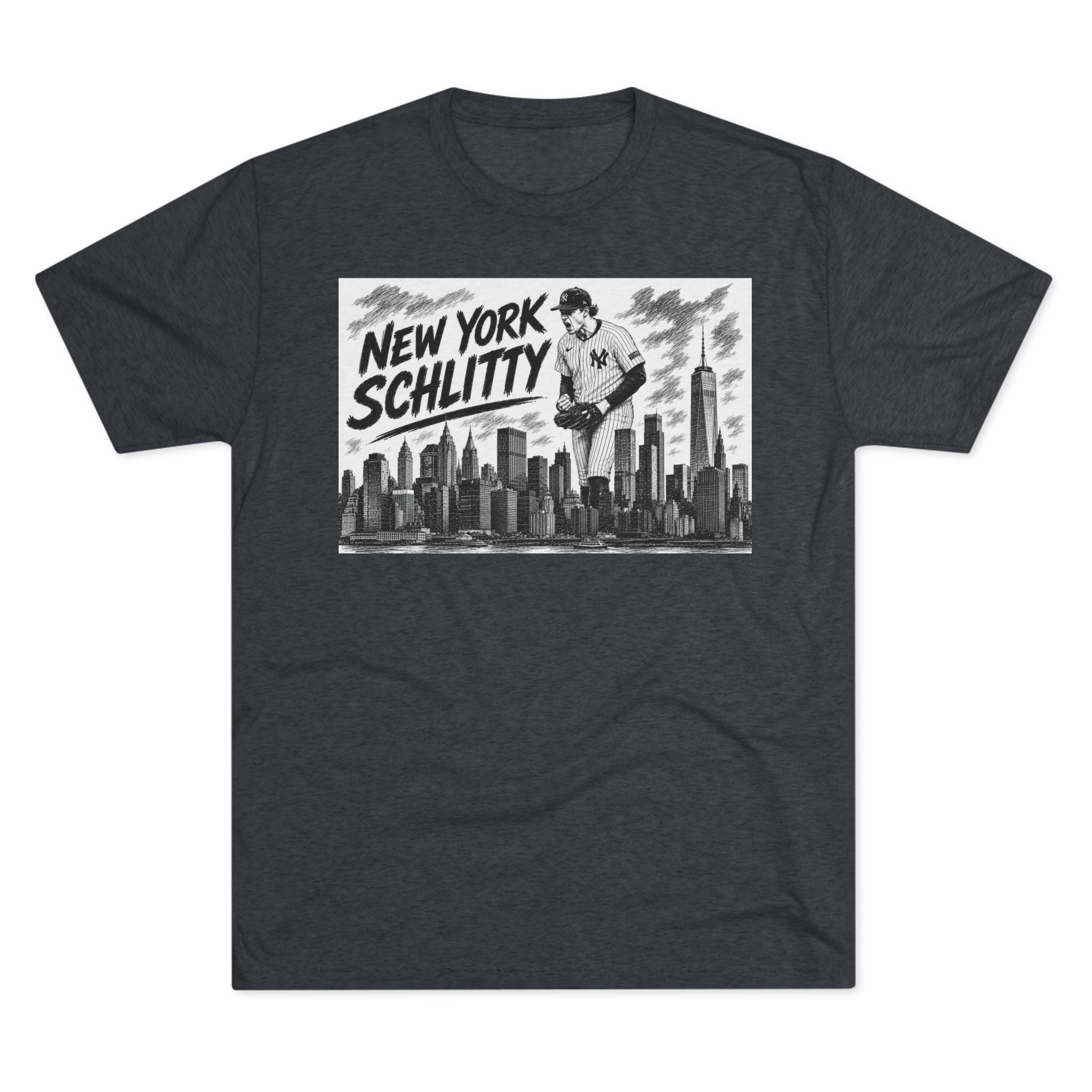 New York Schlitty T-Shirt — Vintage NYC Skyline Baseball Tee