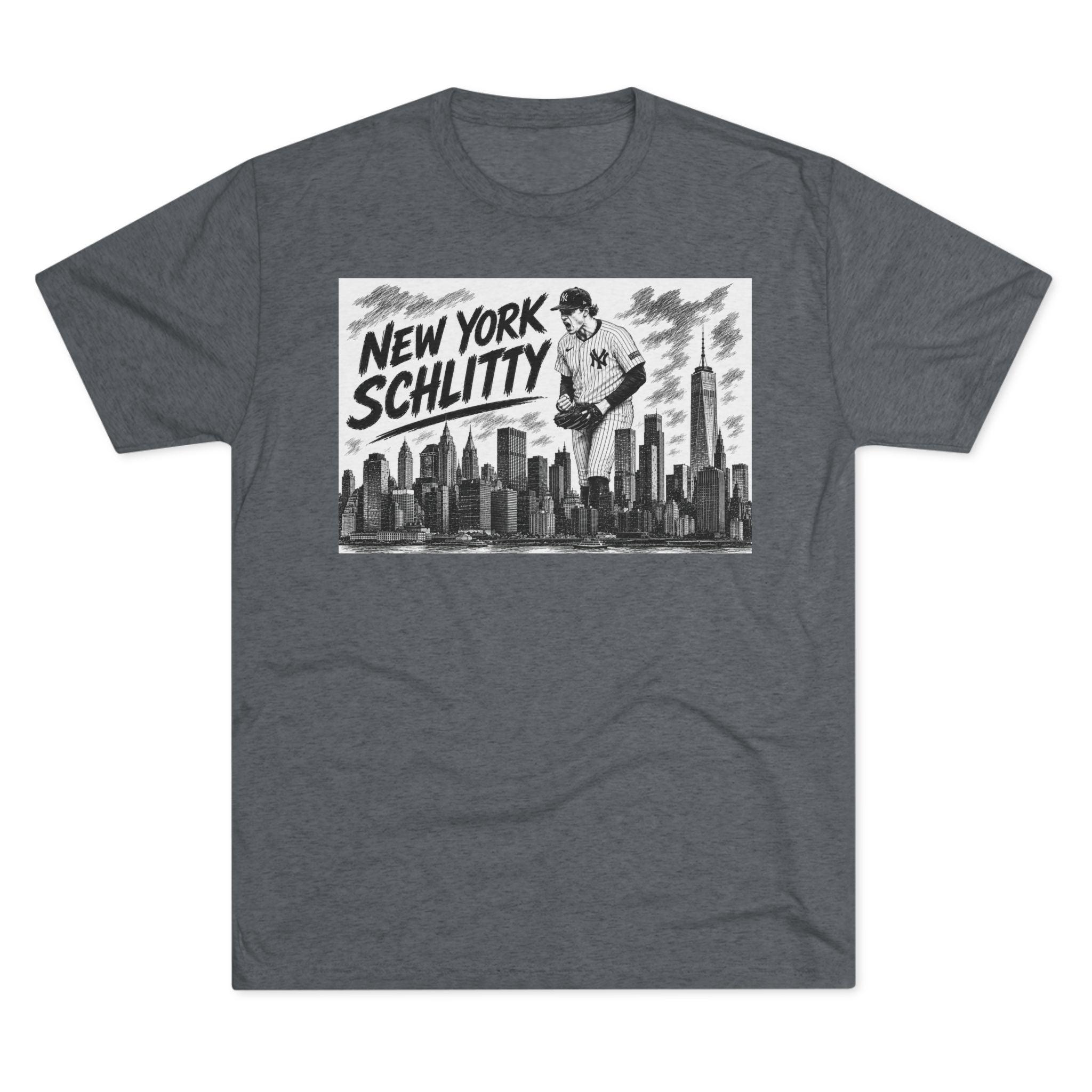 New York Schlitty T-Shirt — Vintage NYC Skyline Baseball Tee