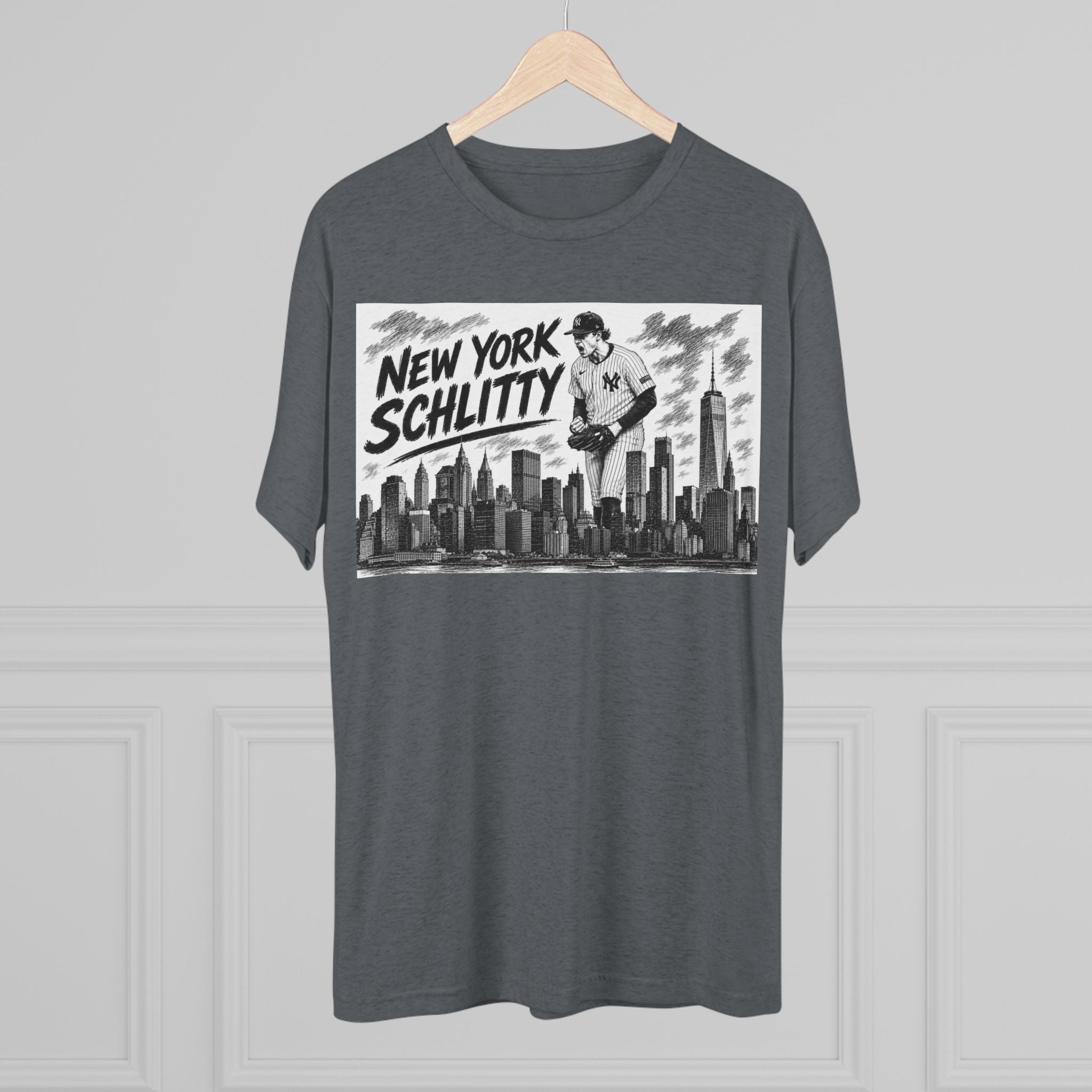 New York Schlitty T-Shirt — Vintage NYC Skyline Baseball Tee