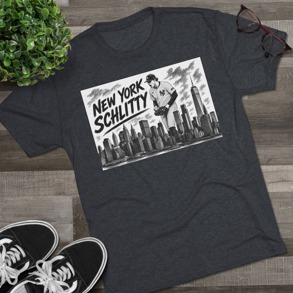 New York Schlitty T-Shirt — Vintage NYC Skyline Baseball Tee