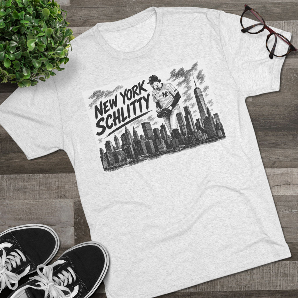 New York Schlitty T-Shirt — Vintage NYC Skyline Baseball Tee